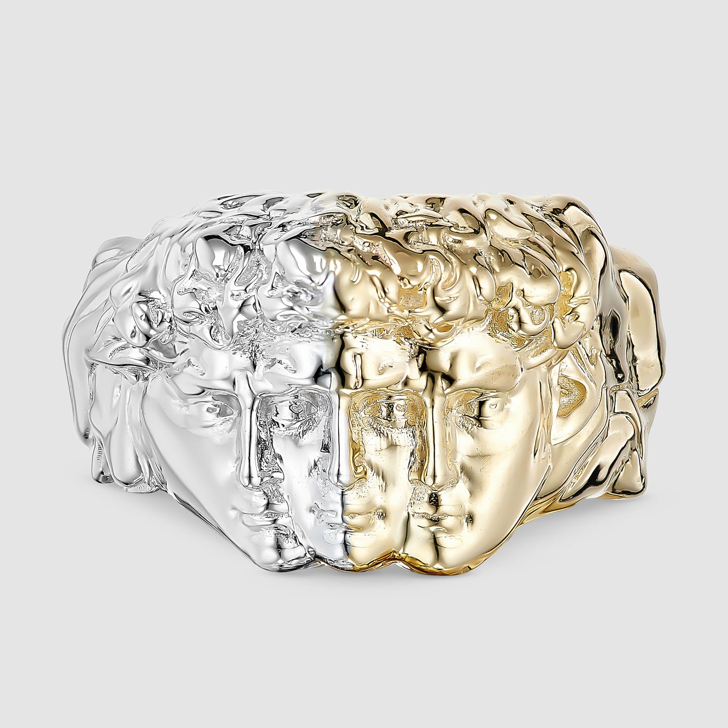 Triplet Dave Ring in White and Yellow Gold