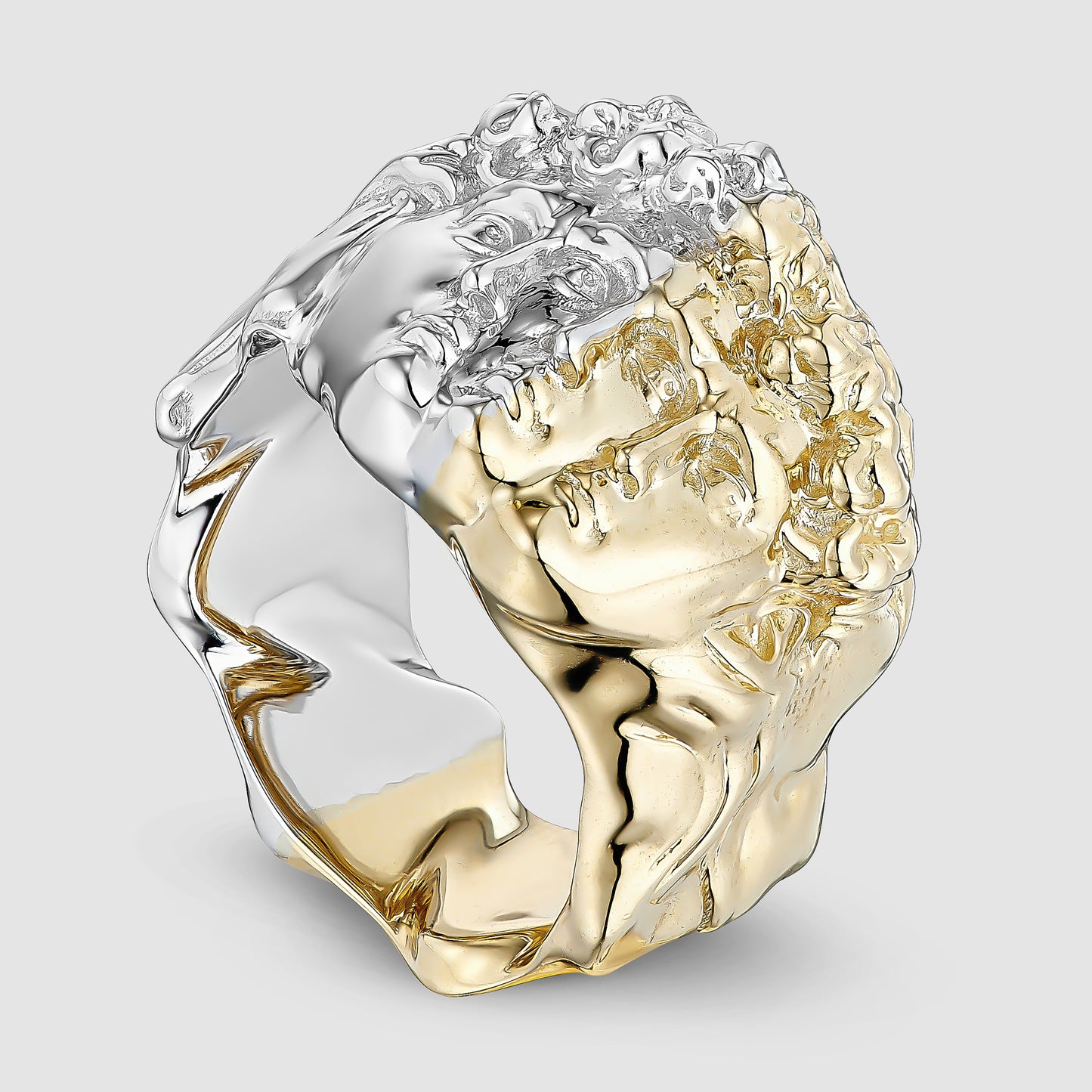 Triplet Dave Ring in White and Yellow Gold