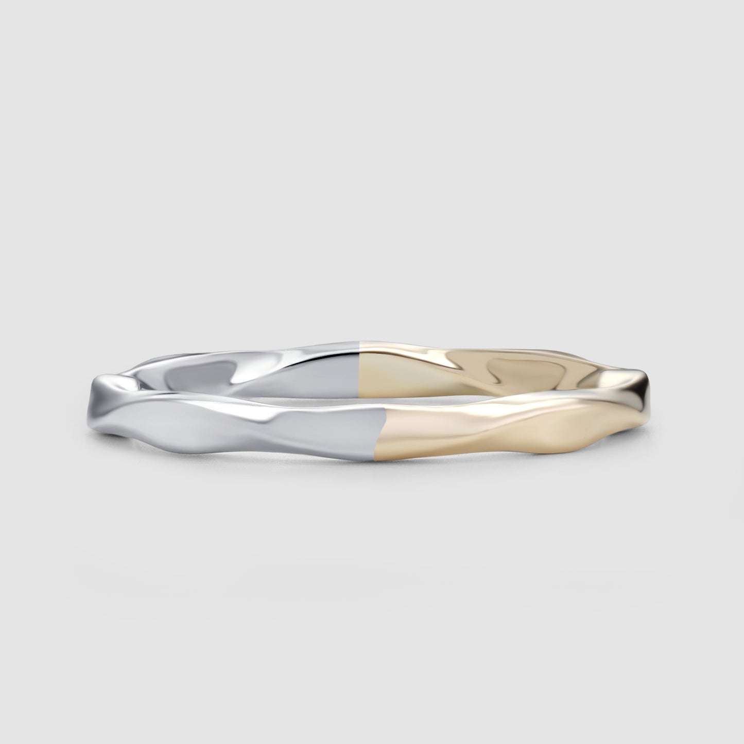 Twister 1mm Ring - Yellow Gold and Sterling Silver