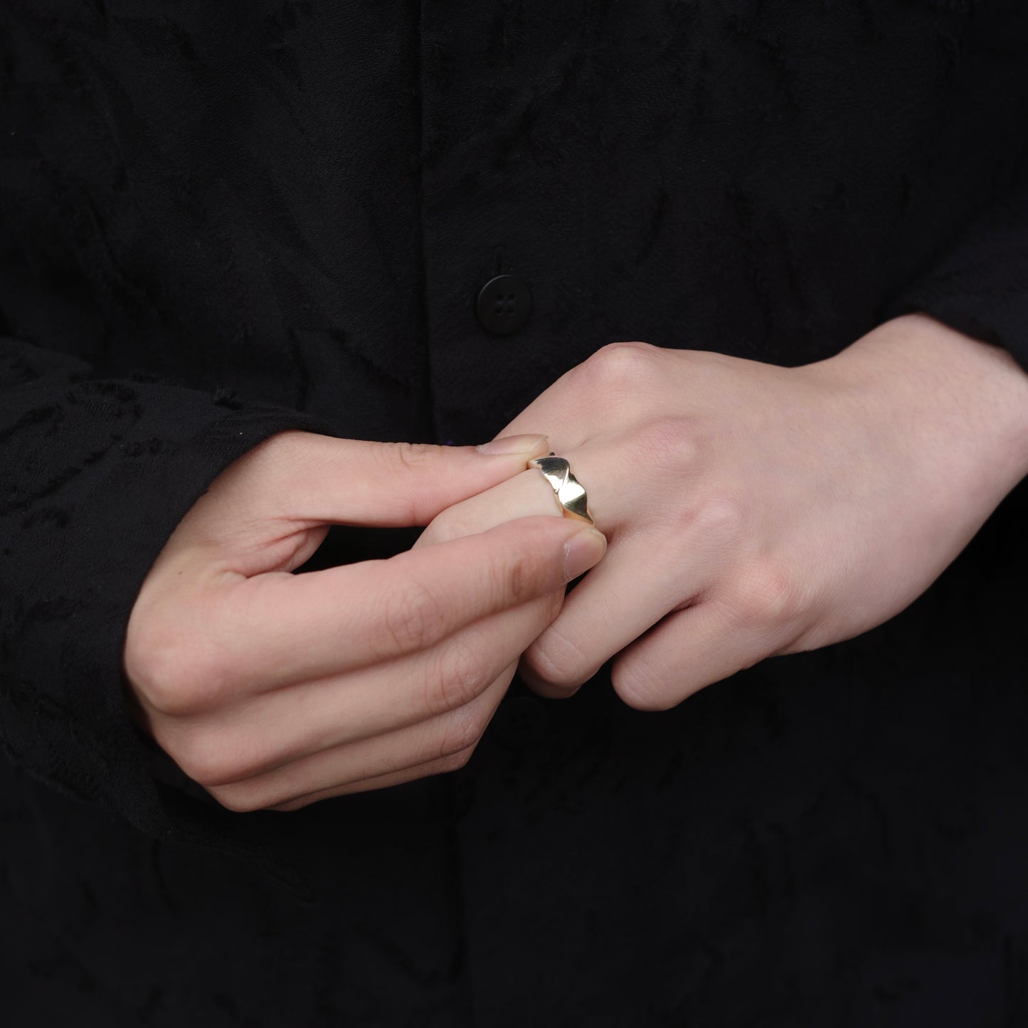 Twister 8mm Ring - Yellow Gold and Sterling Silver