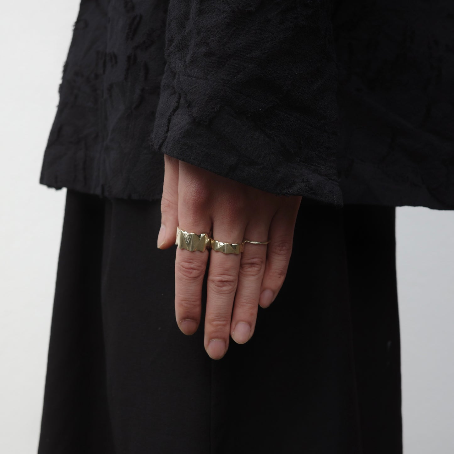 Twister 1mm Ring - Yellow Gold and Sterling Silver