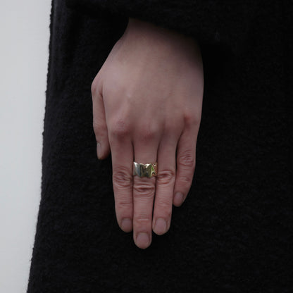 Twister 12mm Ring - in Yellow Gold and Sterling Silver