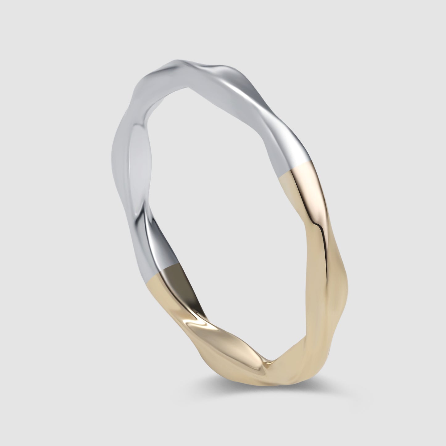 Twister 1mm Ring - in Yellow Gold and Sterling Silver